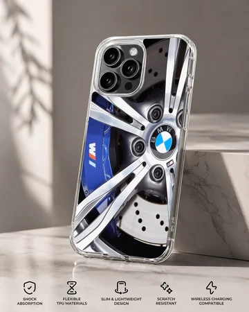 BMW6.6 phone case with dynamic car wheel design — Specs