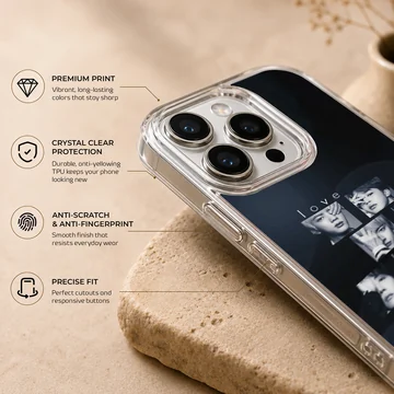 BTS group collage on a black phone case — Info