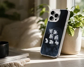 BTS group collage on a black phone case — Lifestyle