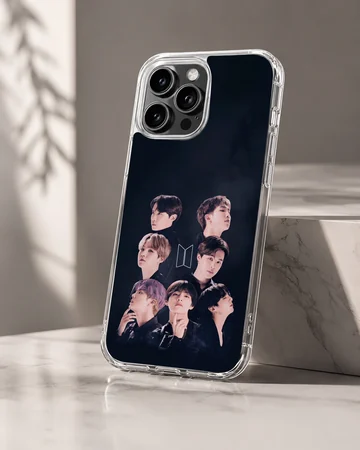 BTS photographic montage phone case with members' portraits — Hero