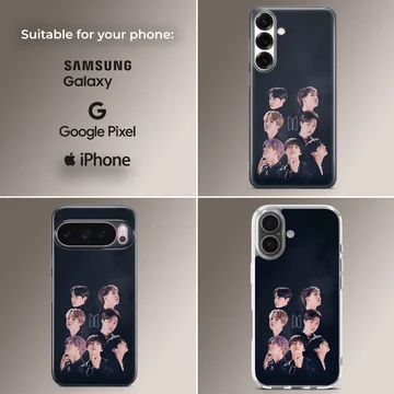 BTS photographic montage phone case with members' portraits — Collage