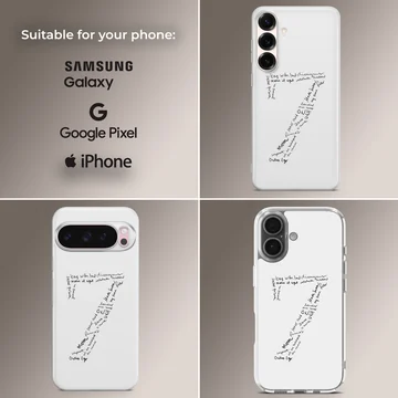 BTS inspired phone case with iconic lyrics in minimal typography design — Collage