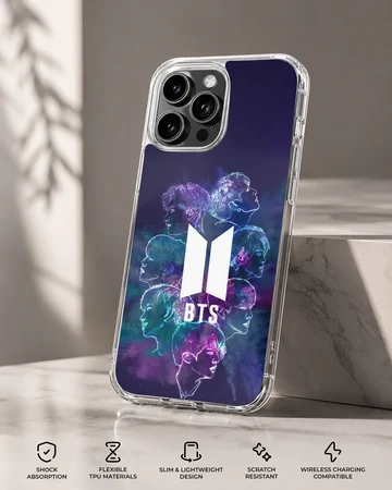 BTS design with vibrant portraits phone case — Specs