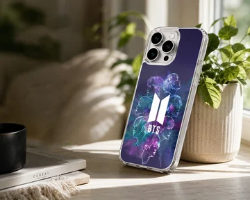 BTS design with vibrant portraits phone case — Lifestyle