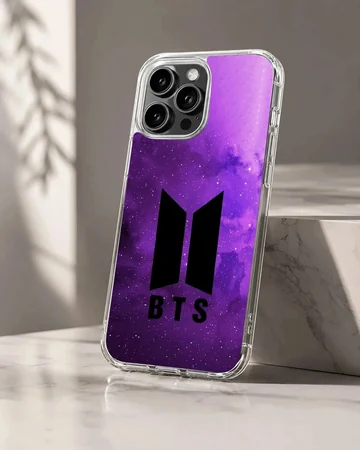 BTS logo on purple galaxy background phone case