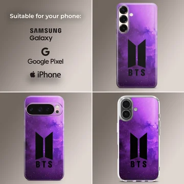 BTS logo on purple galaxy background phone case — Collage