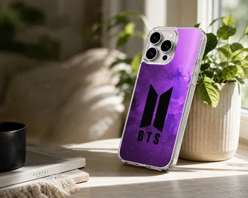 BTS logo on purple galaxy background phone case — Lifestyle