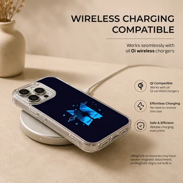 BTS-themed phone case with cosmic blue design — Charging