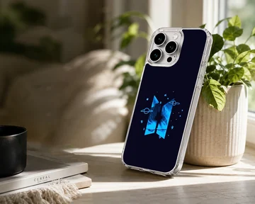 BTS-themed phone case with cosmic blue design — Lifestyle