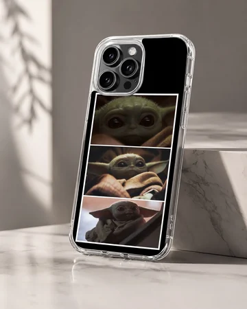Playful Baby Yoda design on phone case — Hero