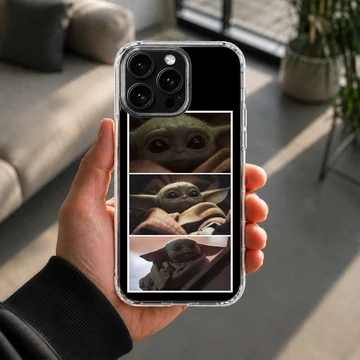 Playful Baby Yoda design on phone case — Lifestyle