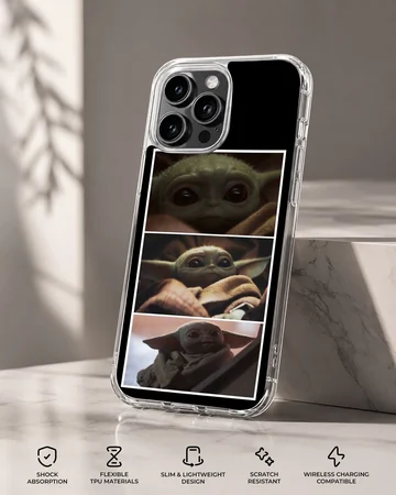 Playful Baby Yoda design on phone case — Specs