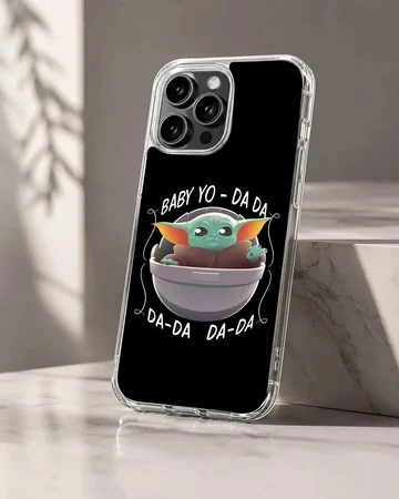 Playful Baby Yoda design on phone case