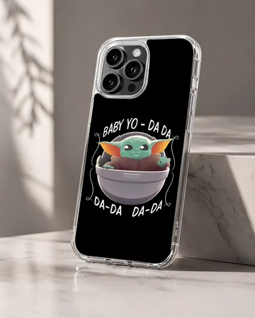 Playful Baby Yoda design on phone case — Hero
