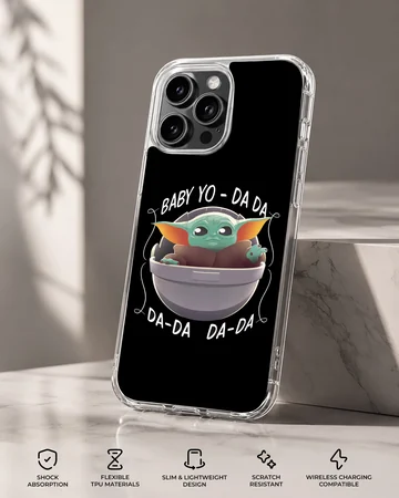 Playful Baby Yoda design on phone case — Specs