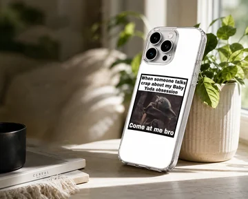 Playful Baby Yoda meme design on phone case — Lifestyle