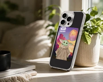 Baby Yoda from The Mandalorian on a phone case — Lifestyle