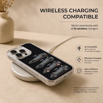 Back to the Future phone case with iconic cars illustration — Charging