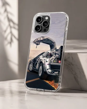 Back To The Future phone case with iconic time machine artwork — Hero