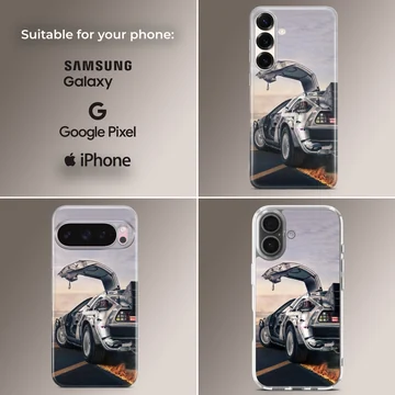 Back To The Future phone case with iconic time machine artwork — Collage