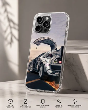 Back To The Future phone case with iconic time machine artwork — Specs