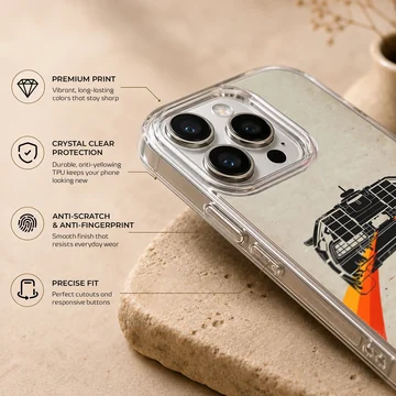 Back To The Future design phone case featuring iconic elements. — Info