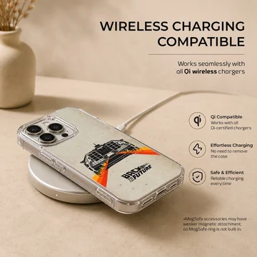 Back To The Future design phone case featuring iconic elements. — Charging