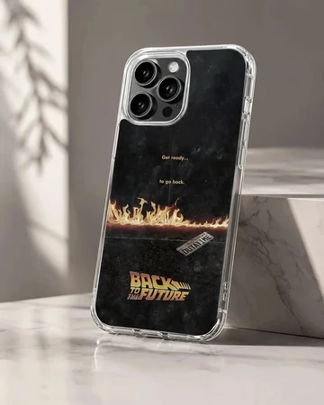 Back To The Future artwork with bold typography phone case
