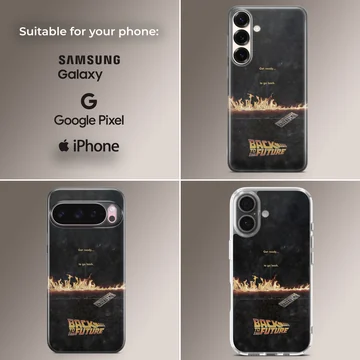 Back To The Future artwork with bold typography phone case — Collage