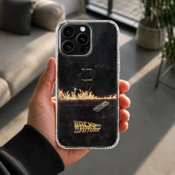 Back To The Future artwork with bold typography phone case — Lifestyle
