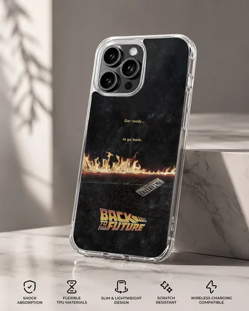 Back To The Future artwork with bold typography phone case — Specs