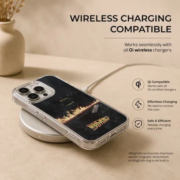 Back To The Future artwork with bold typography phone case — Charging