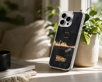 Back To The Future artwork with bold typography phone case — Lifestyle