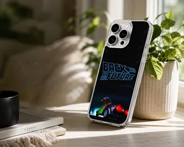 Back to the Future artwork on phone case — Lifestyle