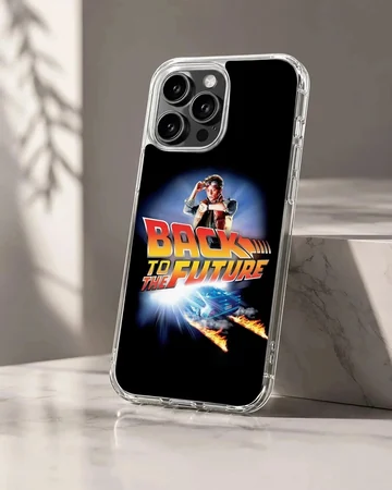 Back To The Future artwork with retro-futuristic theme phone case
