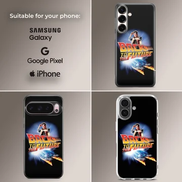 Back To The Future artwork with retro-futuristic theme phone case — Collage
