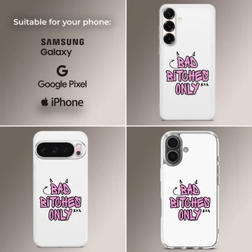Bad Bitch phone case with edgy bold typography — Collage