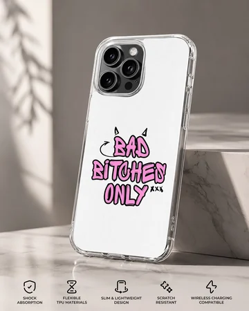 Bad Bitch phone case with edgy bold typography — Specs
