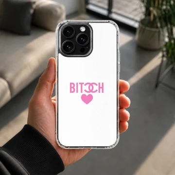 Edgy 'Bad Bitch' typography design phone case in black and white. — Lifestyle