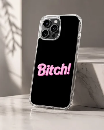 Bad Bitch bold typography on black background phone case — Hero