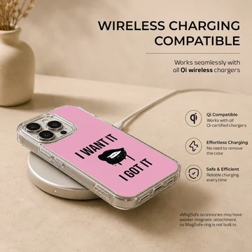 Bold typography with lips on a phone case — Charging