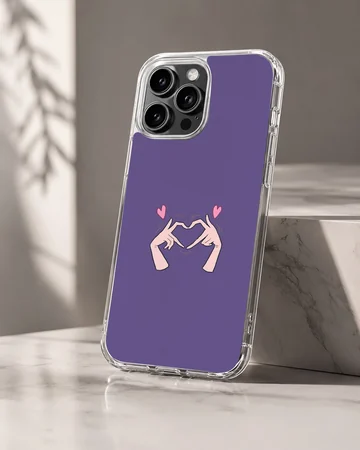 Bad Bitch phone case featuring heart hands design — Hero