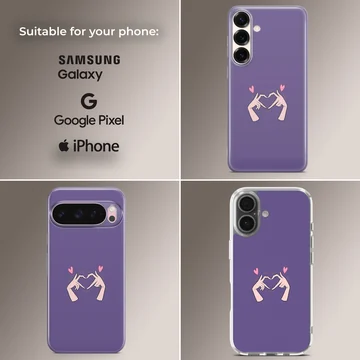 Bad Bitch phone case featuring heart hands design — Collage
