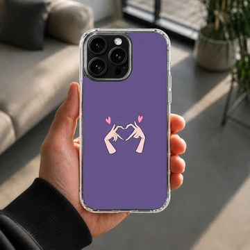 Bad Bitch phone case featuring heart hands design — Lifestyle