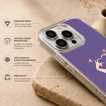 Bad Bitch phone case featuring heart hands design — Info