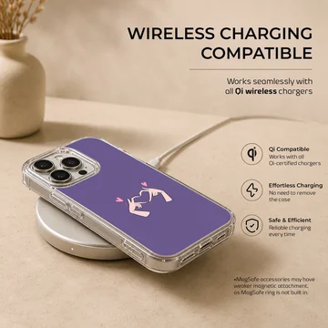 Bad Bitch phone case featuring heart hands design — Charging
