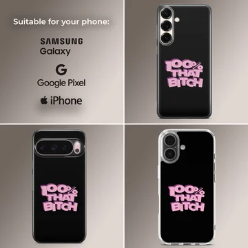 Bad Bitch phone case with bold typography — Collage