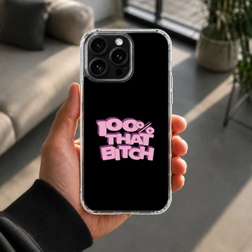 Bad Bitch phone case with bold typography — Lifestyle