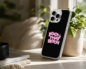 Bad Bitch phone case with bold typography — Lifestyle
