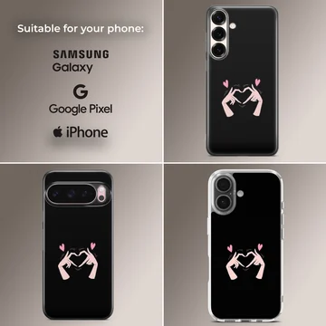 Bad Bitch minimalist hand gesture on phone case — Collage